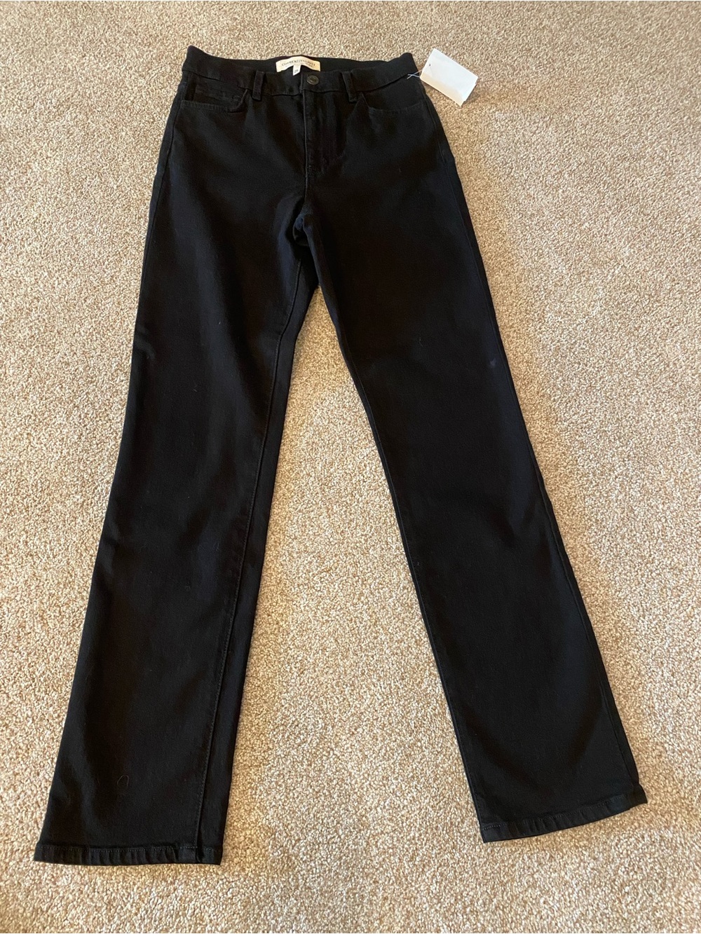 Current Elliot Soulmate hi rose straight black denim jeans 25 stretchy nwt
